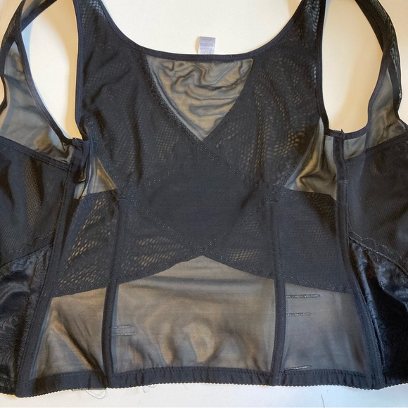 Unbranded Black Open Front Hook & Eye Powernet Corset Shaper | Some Minor Flaws - Picture 9 of 13